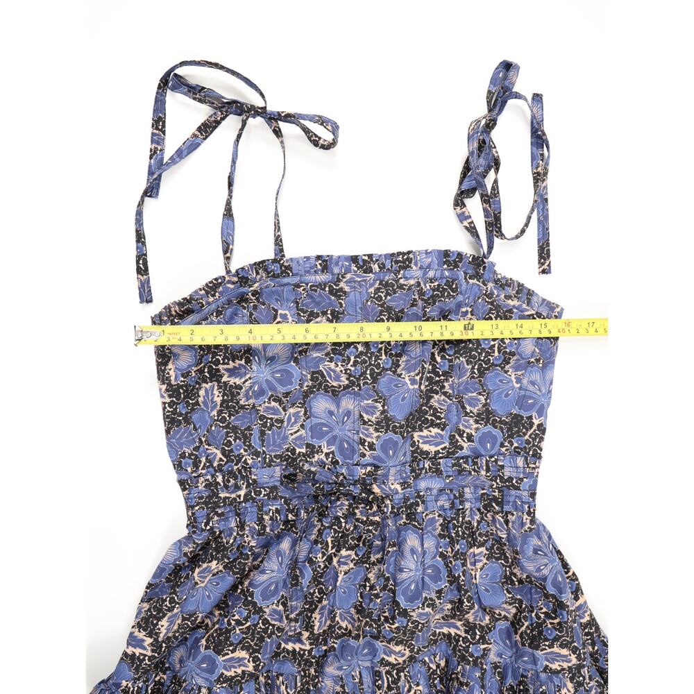 Rare Boho Luxe Ulla Johnson Capsule Collection Tiered Blue Floral Maxi Dress 6 - Picture 10 of 16